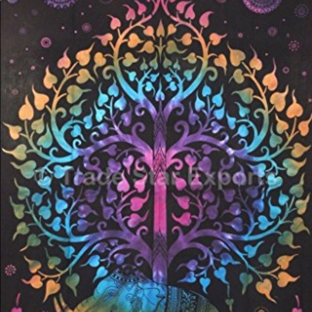 Tie Dye Elephant Tapestry